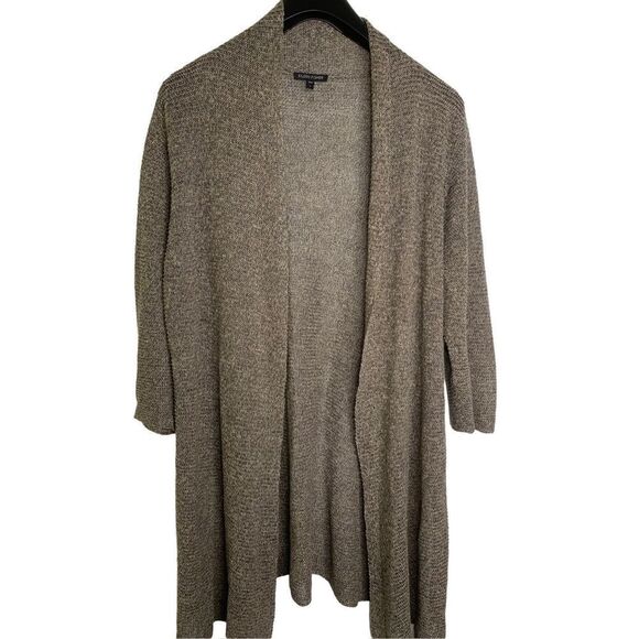 Eileen Fisher cardigan sweater long sleeve size large light gray - Picture 1 of 5
